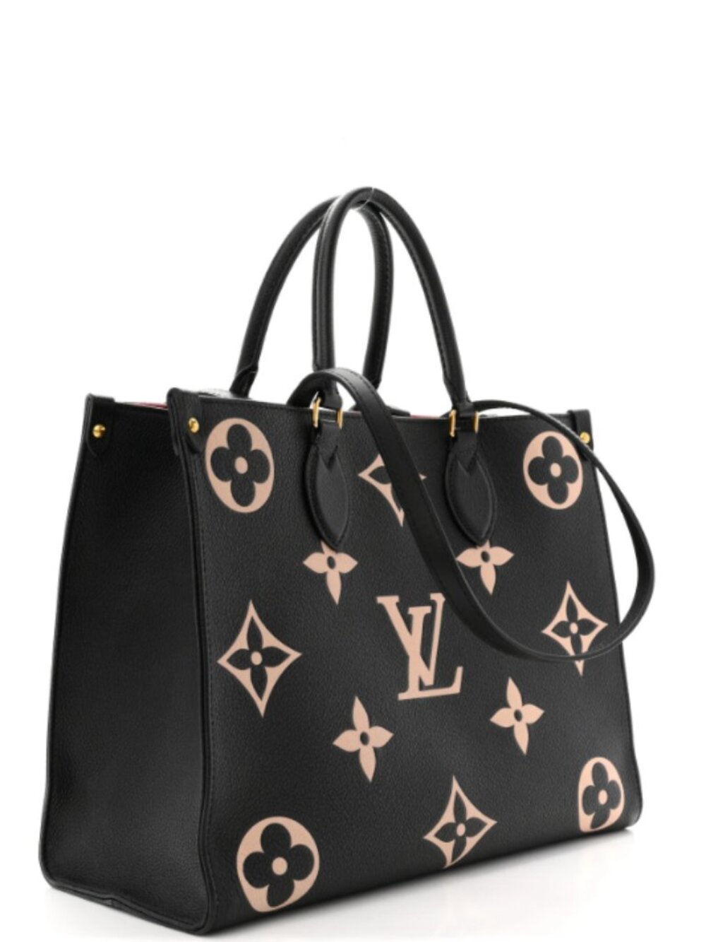 LOUIS VUITTON Authentic Black & Beige Limited Edition OnTheGo GM Tote Bag